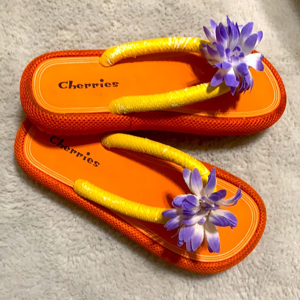 Orange Vintage Cherries Sandals